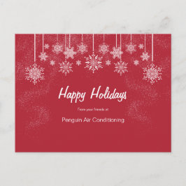 Postal Sorprendentes Navidades de negocios rojos y blanco