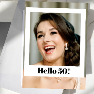 Postal Sorpresa de foto moderna para cumpleaños número 50