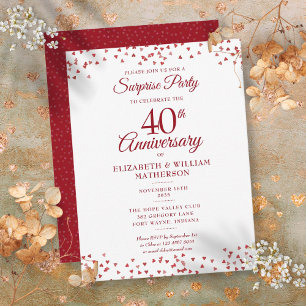 Postal Sorpresa Fiesta 40 aniversario Boda Corazón Ruby