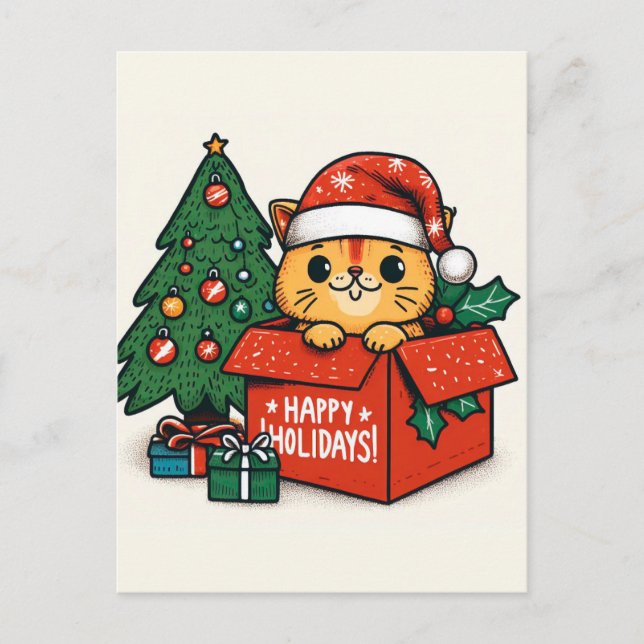 Postal Sorpresa por las navidades de los cerezos: Gato Na (Anverso)