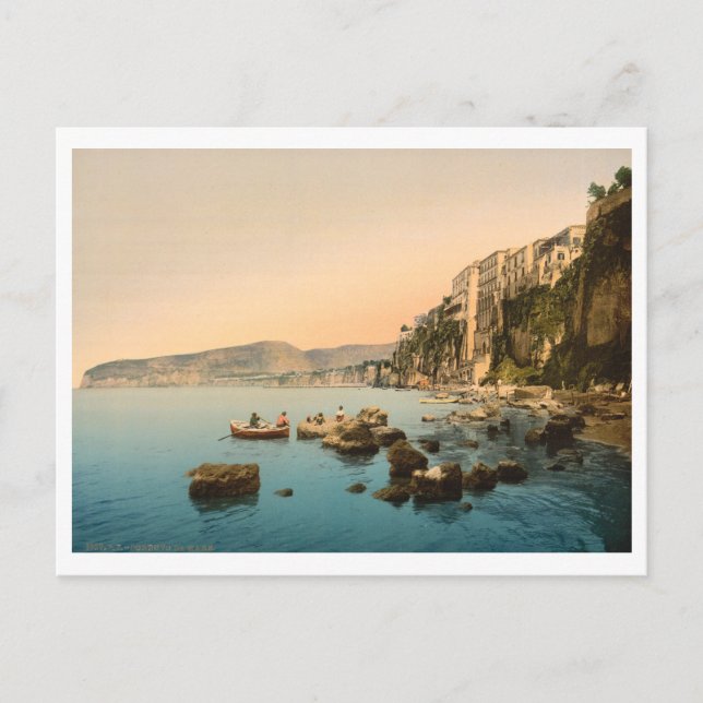 Postal Sorrento a orillas del mar, Nápoles, Campania, Ita (Anverso)