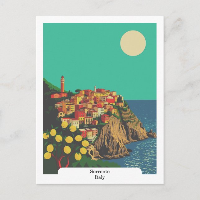 Postal Sorrento, Italia Lemon Tree Vintage Travel (Anverso)