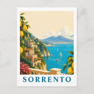 Postal Sorrento Italia Limones Viaje Vintage