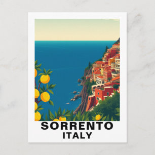 Postal Sorrento, Italia Limones Viaje Vintage