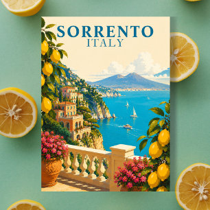 Postal Sorrento Italia Limones Viajes Antiguos