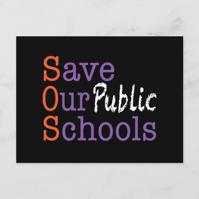Postal SOS Save Our Public Schools Postcard (Anverso)