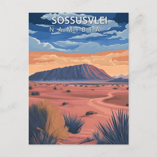 Postal Sossusvlei Namibia Desierto Vintage Viaje (Anverso)
