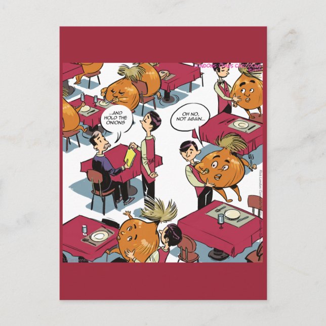 Postal Sostén Las Cebollas, Por Favor, Divertidos Amigos (Anverso)