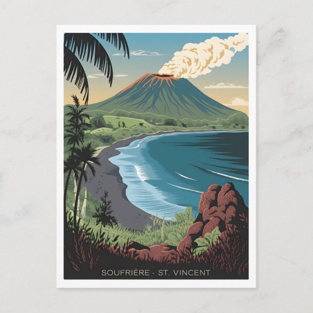 Postal Soufrière Saint Vincent Vintage (Anverso)