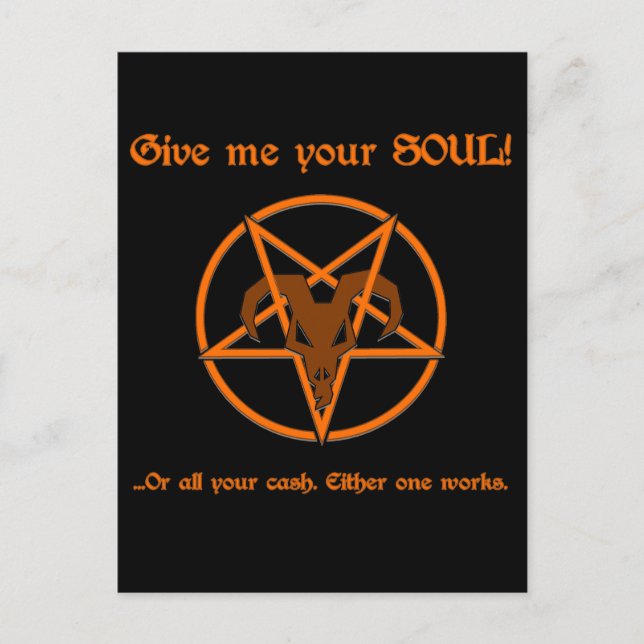 Postal Soul Cash Pentacle Satanic Dark Humor Cabra (Anverso)