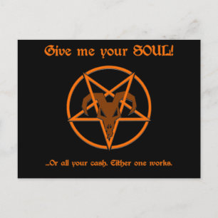 Postal Soul Cash Pentacle Satanic Dark Humor Cabra