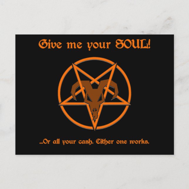 Postal Soul Cash Pentacle Satanic Dark Humor Cabra (Anverso)