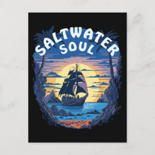 Postal Soul de agua salada - Bote del viejo Galeón