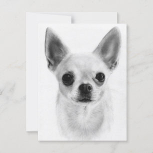 Postal Soul suave - Retrato Chihuahua dibujado a mano
