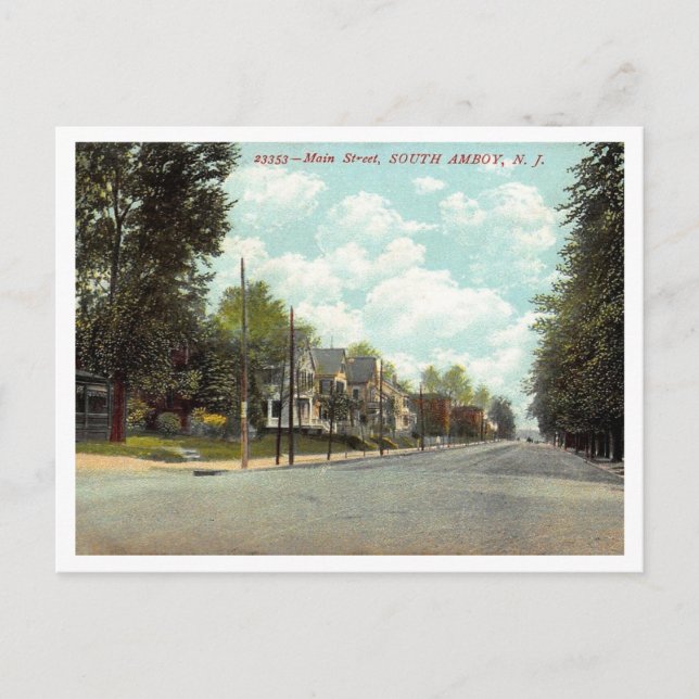 Postal South Amboy NJ, Main Street 1910 (Anverso)