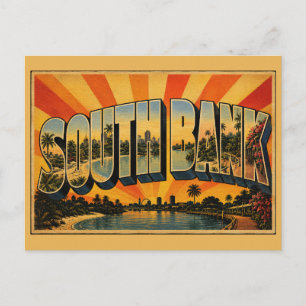 Postal South Bank Brisbane Queensland Arte de Viaje Vinta