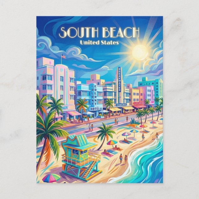Postal South Beach Florida (Anverso)