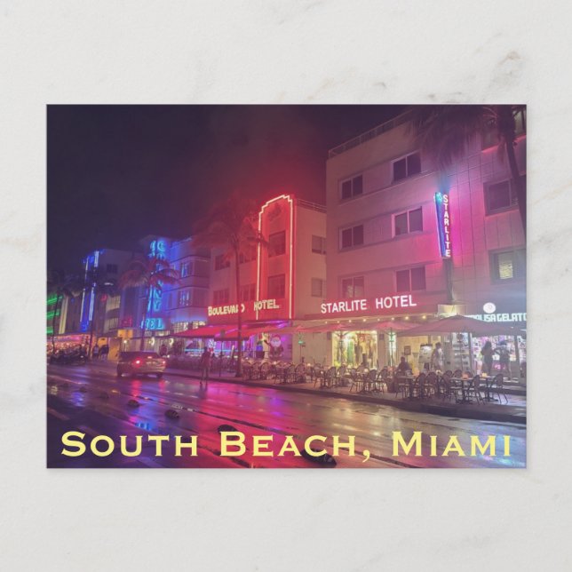 Postal South Beach, Miami, Florida Art Deco (Anverso)