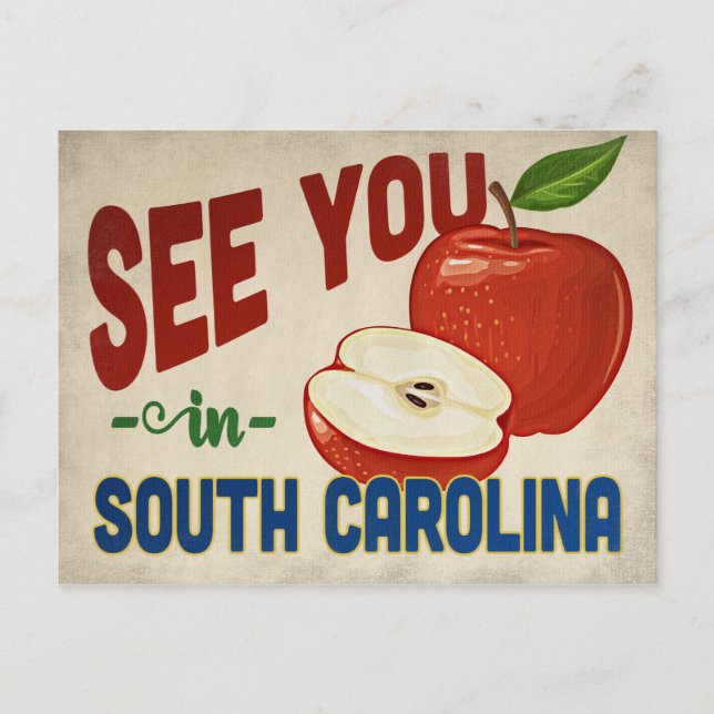 Postal South Carolina Apple - Viajes de época (Anverso)