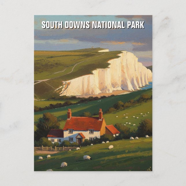Postal South Downs Parque nacional Inglaterra Viajes (Anverso)