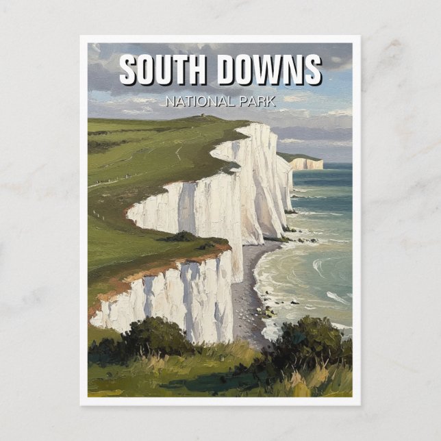 Postal South Downs Parque nacional Inglaterra Viajes (Anverso)