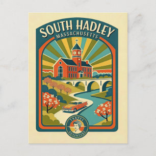 Postal South Hadley, Massachusetts Retro años 50