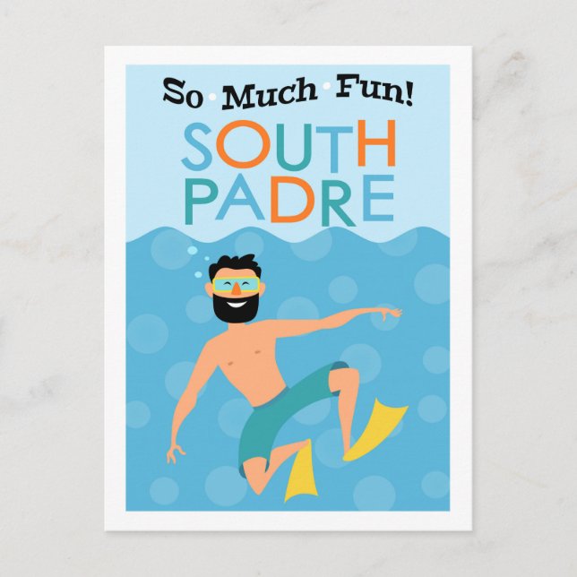 Postal South Padre Island Fun Hipster Viaje (Anverso)
