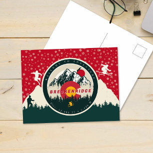 Postal Souvenir de esquí de montaña Bandera Colorado de B