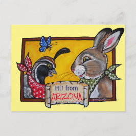 Postal Souvenir de la cola de conejo animal del suroeste 