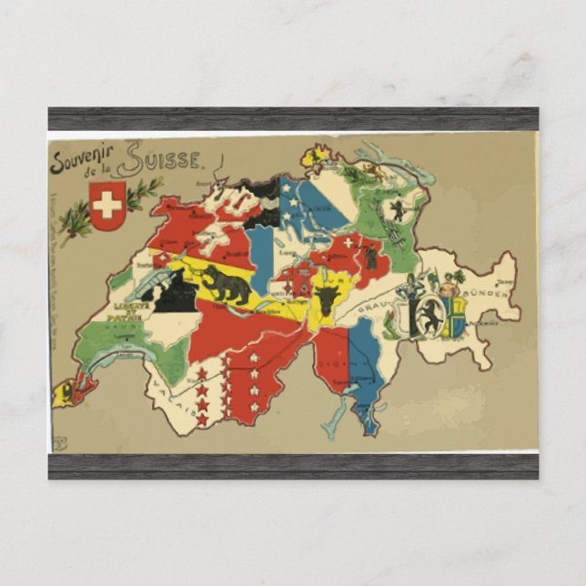 Postal Souvenir De La Suisse, vintage (Anverso)