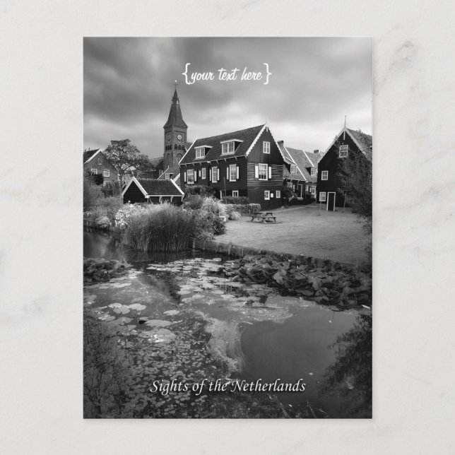 Postal Souvenir de los Países Bajos, Bonito Marken Villag (Anverso)