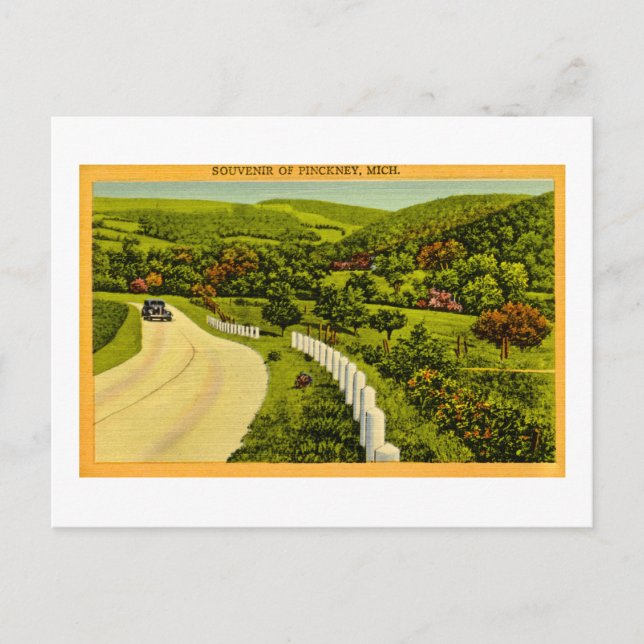 Postal Souvenir de Pickney, MI Vintage (Anverso)