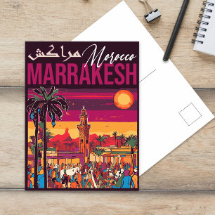 Postal Souvenir de viajes de turismo de Marruecos de Marr
