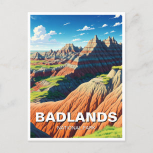 Postal Souvenir del parque nacional Badlands