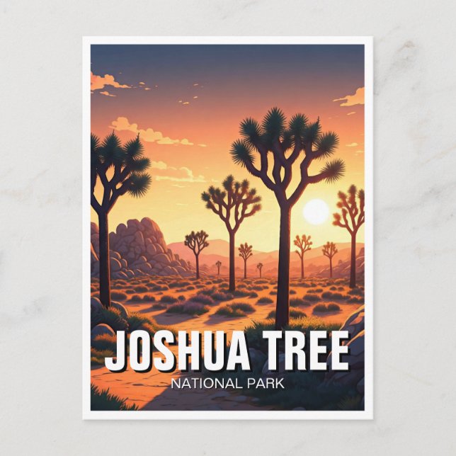 Postal Souvenir del parque nacional Joshua Tree (Anverso)