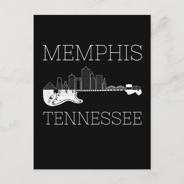 Postal Souvenir Memphis Guitar Music Tennessee Memphis (Anverso)