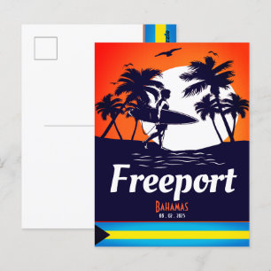 Postal Souvenirs de época de Freeport Bahamas