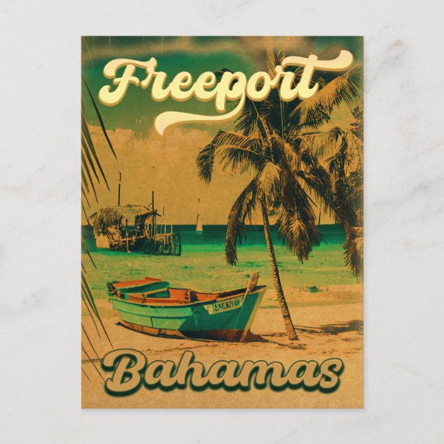 Postal Souvenirs de época de Freeport Bahamas de los años (Anverso)