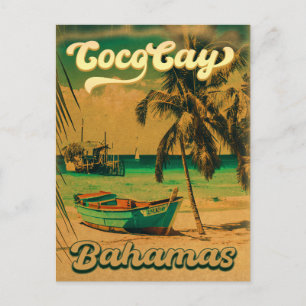 Postal Souvenirs de época de las Bahamas Coco Cay Island