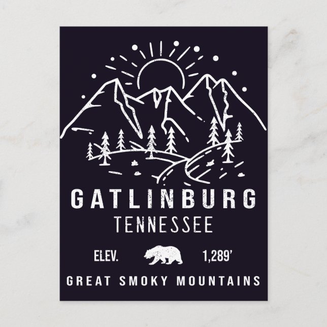 Postal Souvenirs de las montañas Gatlinburg Tennessee (Anverso)