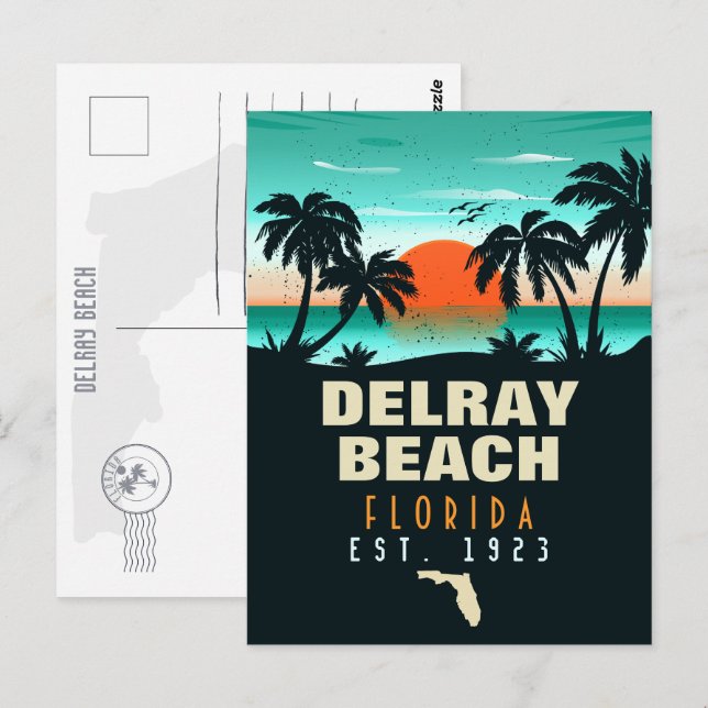 Postal Souvenirs Retro Sunset de la Florida de los años 6 (Anverso / Reverso)