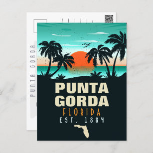 Postal Souvenirs Retro Sunset de Punta Gorda Florida