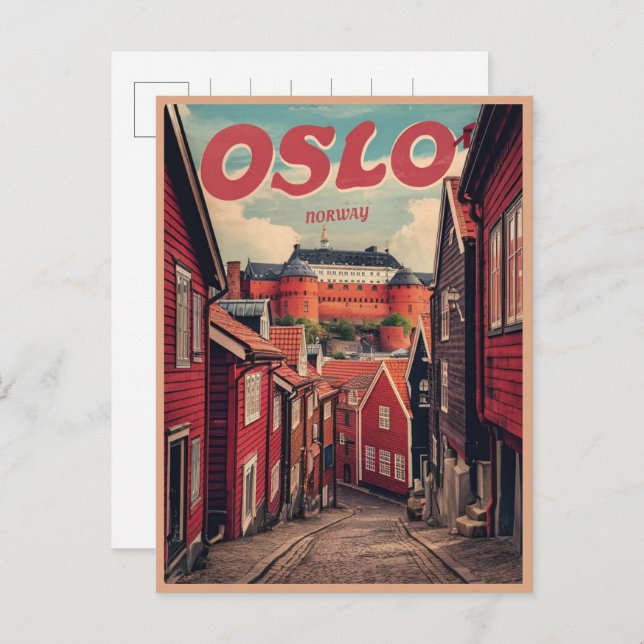Postal souvenirs y regalos antiguos de Oslo en Noruega (Anverso / Reverso)