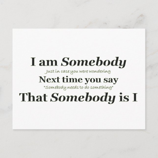 Postal Soy alguien (Anverso)