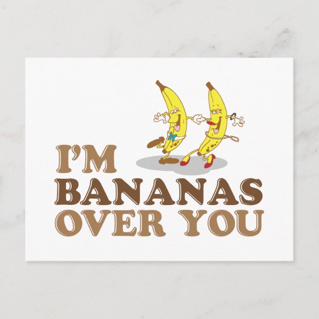 Postal Soy bananas sobre ti - Bailando plátanos (Anverso)