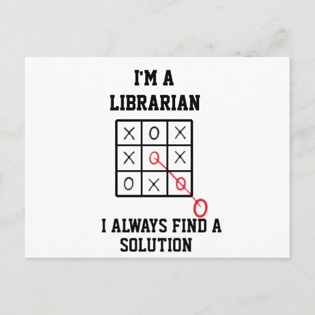 Postal Soy bibliotecario siempre encuentro una solución t (Anverso)