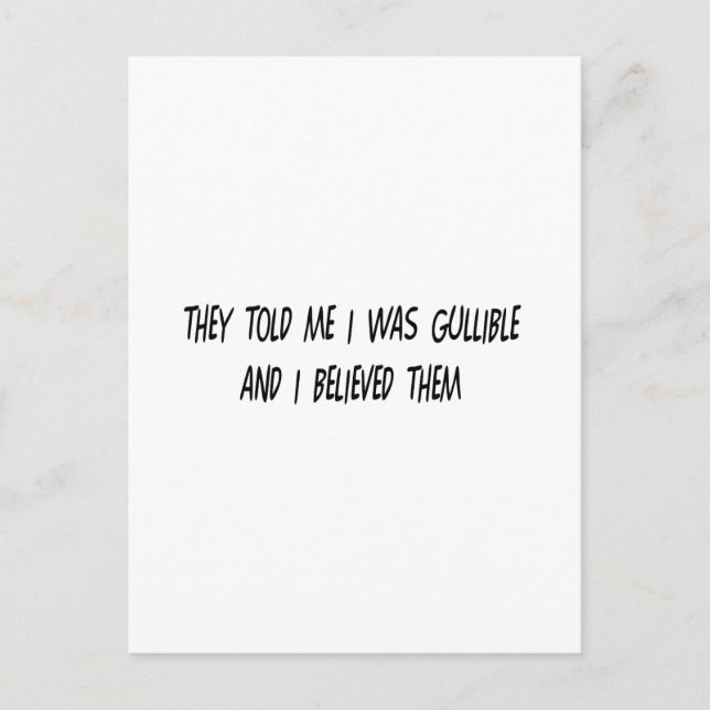 Postal Soy crédulo (Anverso)