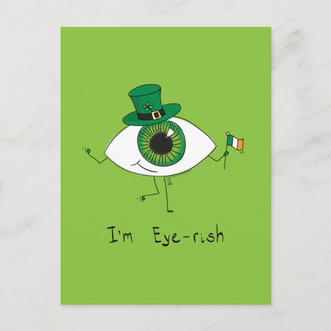 Postal Soy el irlandés St. Patrick's Day Eyeball (Anverso)