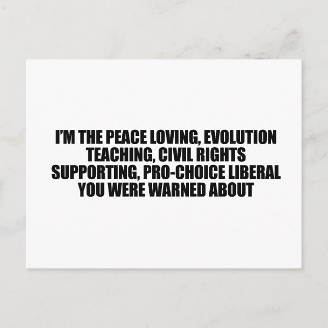 Postal Soy el liberal del que te advirtieron (Anverso)