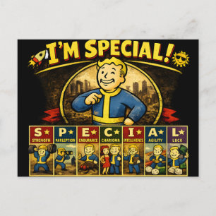 Postal Soy Especial Stats Mousepad Inspirado en Fallout